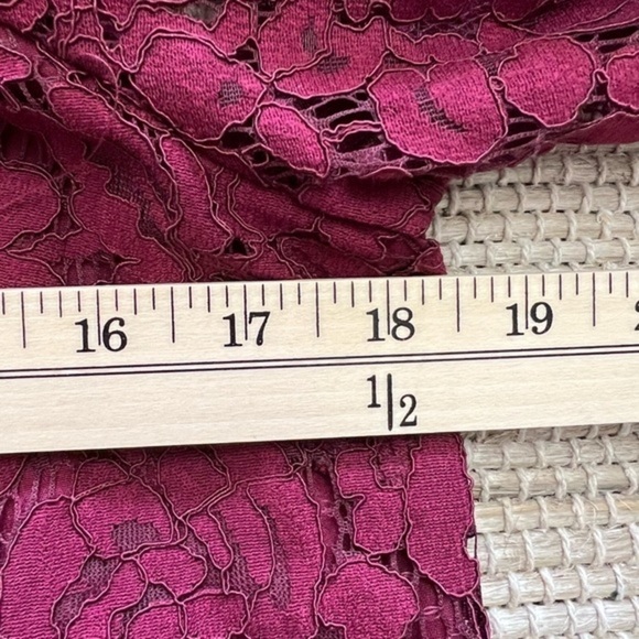 Do+be Lace Overlay Mini Burgundy Dress - Picture 11 of 13